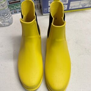 J crew yellow Ankle Rain Boots